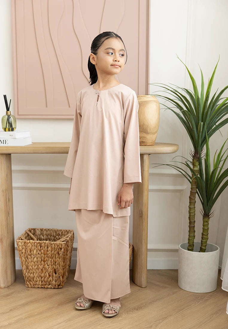 Nazeera Kurung Riau - Baby Pink (Kids)