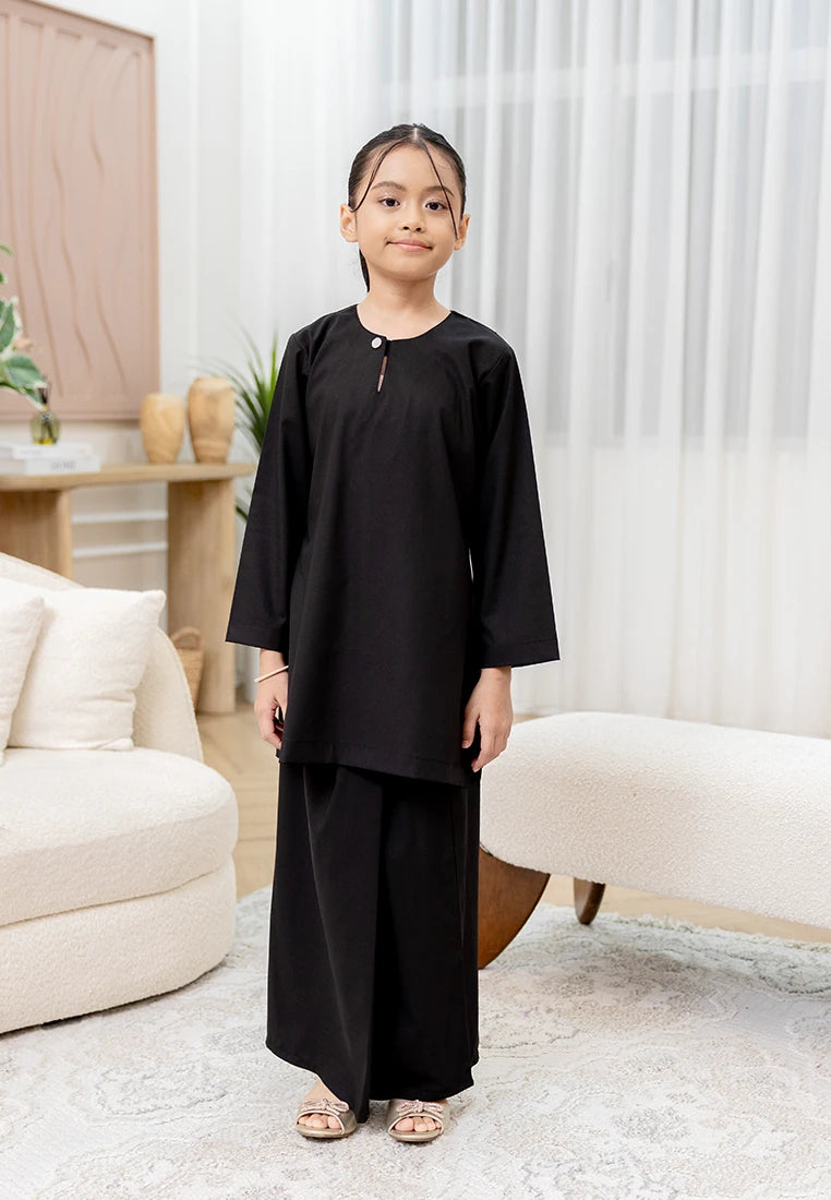 Nazeera Kurung Riau - Black (Kids)