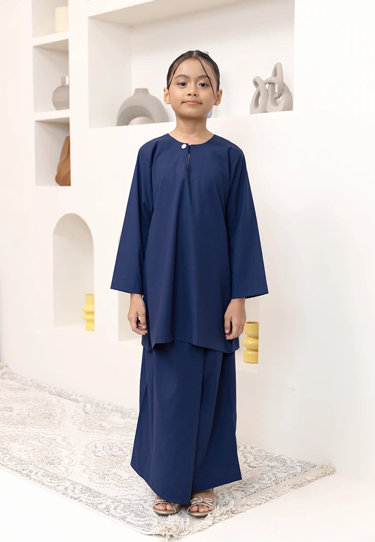 Nazeera Kurung Riau - Dark Blue (Kids)