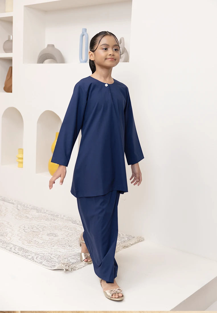 Nazeera Kurung Riau - Dark Blue (Kids)